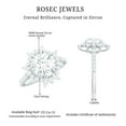 thumbnail image 6 of Rosec Jewels Cubic Zirconia Engagement Ring with Halo - Statement Ring - AAAA Quality Certified - With Jewelry Box, 10K White Gold, US 5.00, 6 of 7