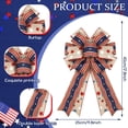 thumbnail image 3 of SLYNSHome Grandes Couronnes Patriotiques du 4 Juillet, Nœuds Rouges Bleus Blancs Drapeau Américain Étoiles et Rayures Nœuds pour Intérieur Extérieur, 3 of 9
