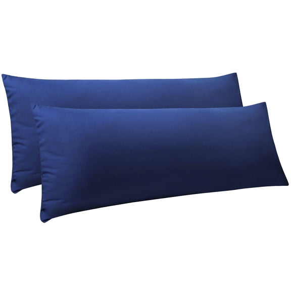 NT Bay Navy Blue Microfiber Pillowcases, 20" x 54" 2 Count
