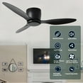 thumbnail image 5 of 42" Flush Mount Ceiling Fan without light, 3 Reversible Blades, with 6 Speeds Reversible DC Motor,Low Profile Ceiling Fan with no light for Living Room Kitchen Bedroom, 5 of 7