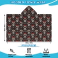 thumbnail image 2 of Black Skull Red Bow Pattern Hooded Bath Towel，60"x35" for Ages 3 To 12 Kids, Quick Dry Lightweight Soft Microfiber Hood Beach Towel Cover Up for Kids, 2 of 7