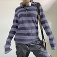 thumbnail image 2 of Womens Teen Girls Striped Long Sleeve Tops 2026 Trendy Color Block Crew Neck Oversized Tops Loose Pullover y2K Shirt, 2 of 8