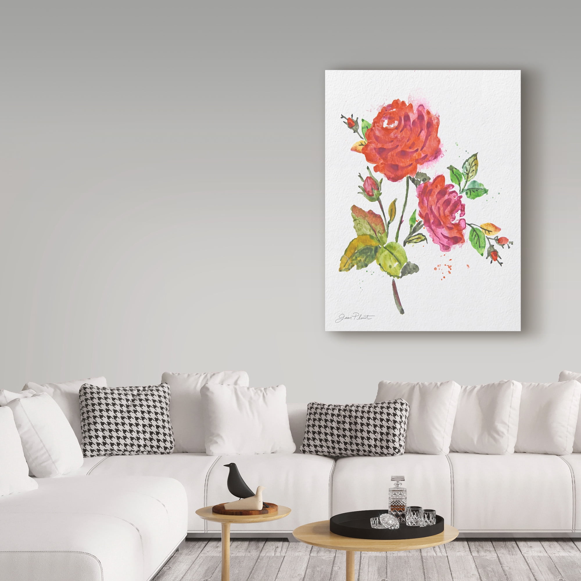 Trademark Fine Art 'Watercolor Flowers 8' Canvas Art by Jean Plout