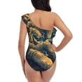 thumbnail image 5 of Goofa Astronaut Starry Night Pattern Women's One Piece Swimsuits Tummy Control Bathing Suits Asymmetric One Shoulder Swimwear-Medium, 5 of 6