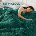 thumbnail image 3 of Buzio Luxury Weighted Blanket Faux Fur Sherpa 15lbs- Warm Fluffy Heavy Blanket for Bed and Couch, Forest Green, 48x72 inches, 3 of 8