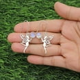 thumbnail image 5 of Earth Gems Jewelry Moonstone Earrings 925 Sterling Silver Dangle Tinkerbell Gemstone Jewelry for Women, 5 of 5