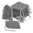 thumbnail image 1 of Uxcell 20 piezas Bolsas de Terciopelo con Cuerdas 2 x 2.8 Pulgadas Bolsas de Regalo para Joyería para Empaque de Joyería, Gris, 1 of 7