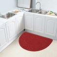thumbnail image 3 of Kitchen Rugs, 31"x19" Kitchen Mats, Half Moon Round Kitchen Rugs Carpet, Specialized in Ultra Anti Skid Absorbent and Machine Washable for Kitchen Doorway Floors Accessories (Burgundy), 3 of 4