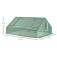 thumbnail image 3 of Outsunny 71" x 55" x 32" Mini Greenhouse, Outdoor Garden Planting Shed with Steel Frame and PE Cover, 4 Ventilated Windows for Flowers and Vegetables, Dark Green Hothouse, 3 of 7
