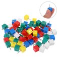 thumbnail image 3 of KAKOWELY Map tack 100PCS Per Can Colorful Square Head Shape Push Pin Multi-colored Pushpins Painting Use Pin Map Tacks0.79"X0.39"X0.39", 3 of 5