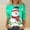 Mint Green, variant on Jienlioq Going Out Tops for Women Fashion Women's Casual Christmas Print Round Neck 3/4 Sleeve T-Shirt Top Blouse Black Friday Deals