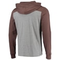 thumbnail image 3 of Men's '47 Heathered Gray/Brown Cleveland Browns Franklin Wooster Long Sleeve Hoodie T-Shirt, 3 of 3