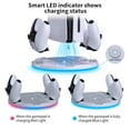 thumbnail image 2 of Dedicated Stand Dual Controller Charging Dock for PS5 Slim Console, Cool RGB Vertical Station, Base Mounting Screws-White, 2 of 9