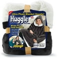 thumbnail image 1 of Huggle Hoodie, Ultra Plush Adult Blanket, Grey, One Size, 1 of 4