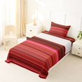 thumbnail image 3 of Castle Fairy Retro Horizontal Stripe Twin Sheets 3pcs,Mid Century Thin Line Bedding,Rust Crimson Blush,1 Flat Sheet, 1 Fitted Sheet and 1 Pillowcase, 3 of 7