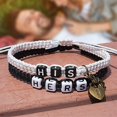 thumbnail image 3 of shiyou-Couples Bracelets, Personalized Matching Bracelets for Couples His and Hers, Handmade Rope Braided Rhinestone, Stainless Steel Bracelets for Lover, 3 of 4