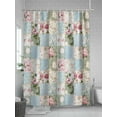 thumbnail image 5 of Shower Curtains Pink Floral Bath Curtain Farmhouse Blue Green Retro Waterproof Bathroom Shower Curtain Set with Hooks Decoration 72 x 72 Inches, 5 of 7