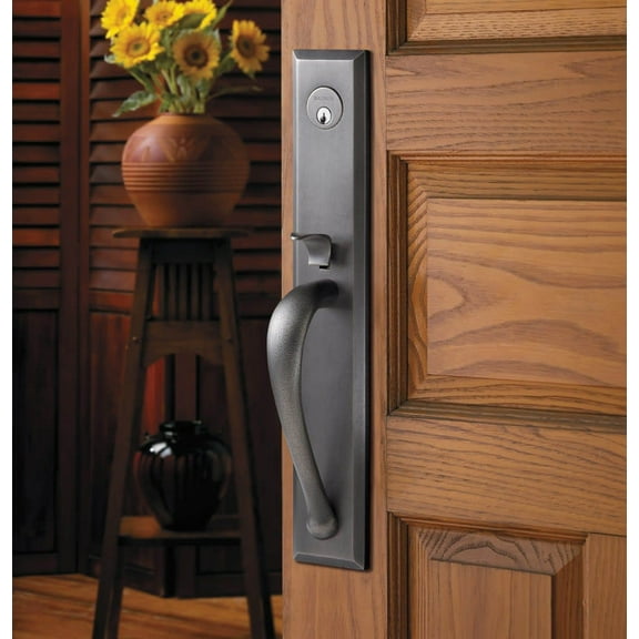 Baldwin 6403.Entr Cody Style Full Escutcheon Single Cylinder Handleset - Brass