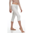 thumbnail image 2 of LMB Capri Leggings for Women Buttery Soft Polyester Fabric, White, XS - L, 2 of 3