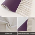 thumbnail image 6 of Dark Purple Ombre Kitchen Runner Rug 2'x4',Purple White Gradient Modern Abstract Art Washable Rug with Tassels,Non Slip Woven Cotton Bathroom Rugs Hallway Carpet for Foyer Bedroom Entry Back Door, 6 of 9