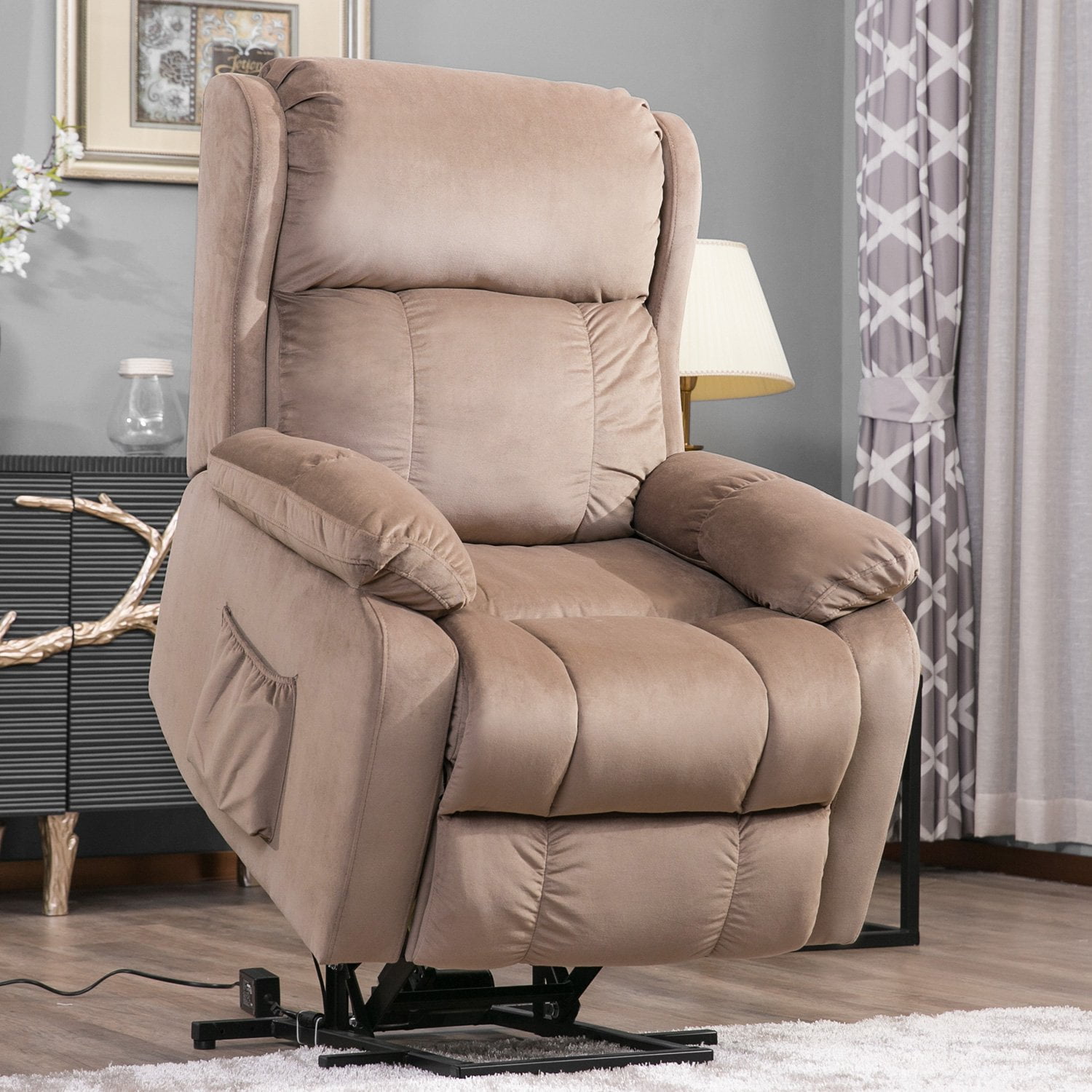 EUROCO Electric Power Lift Recliner Chair with Side Pocket for Elderly - Walmart.com - Walmart.com