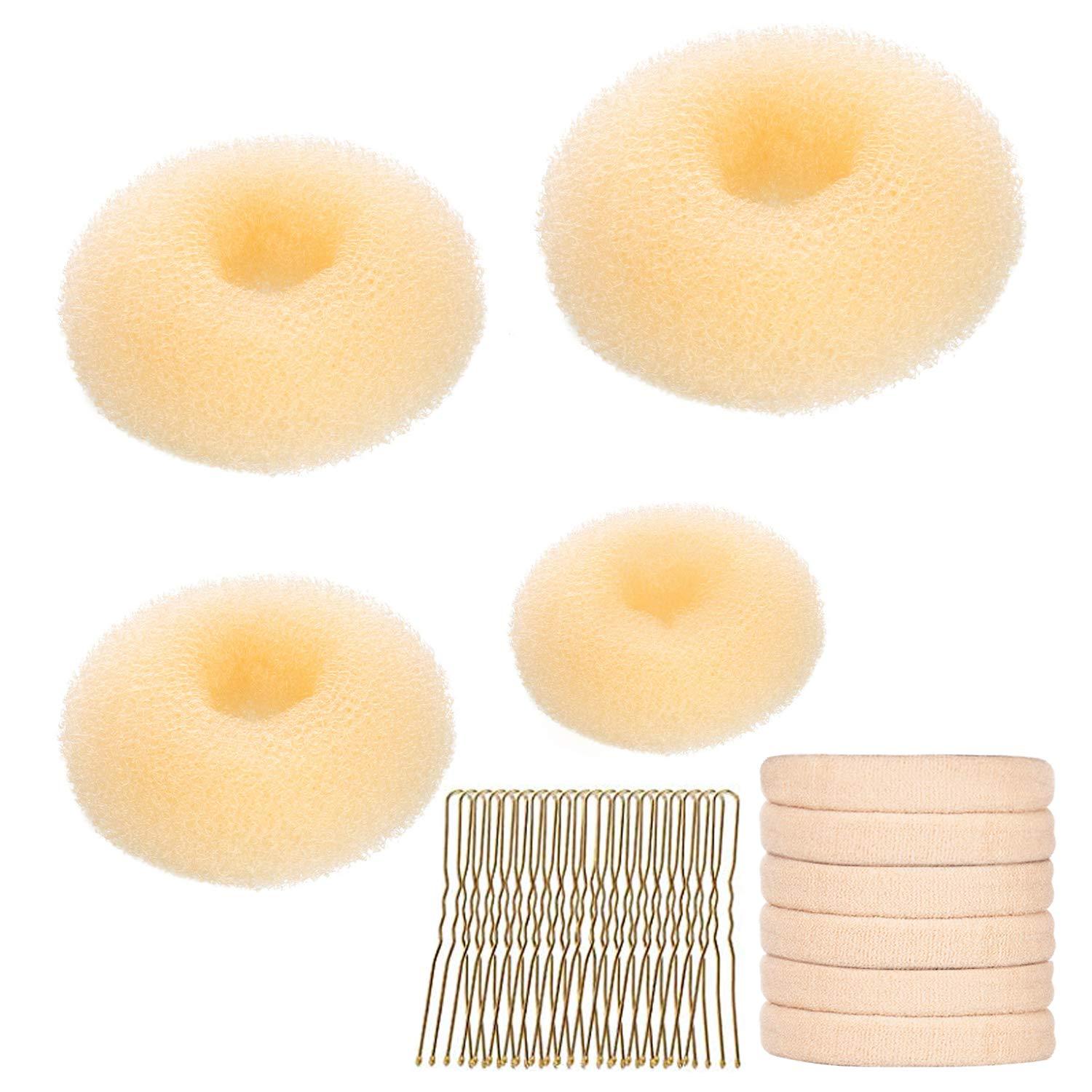 Hair Bun Maker Set, YaFex Donut Bun Maker 4 Pieces(1 Large, 2 Medium