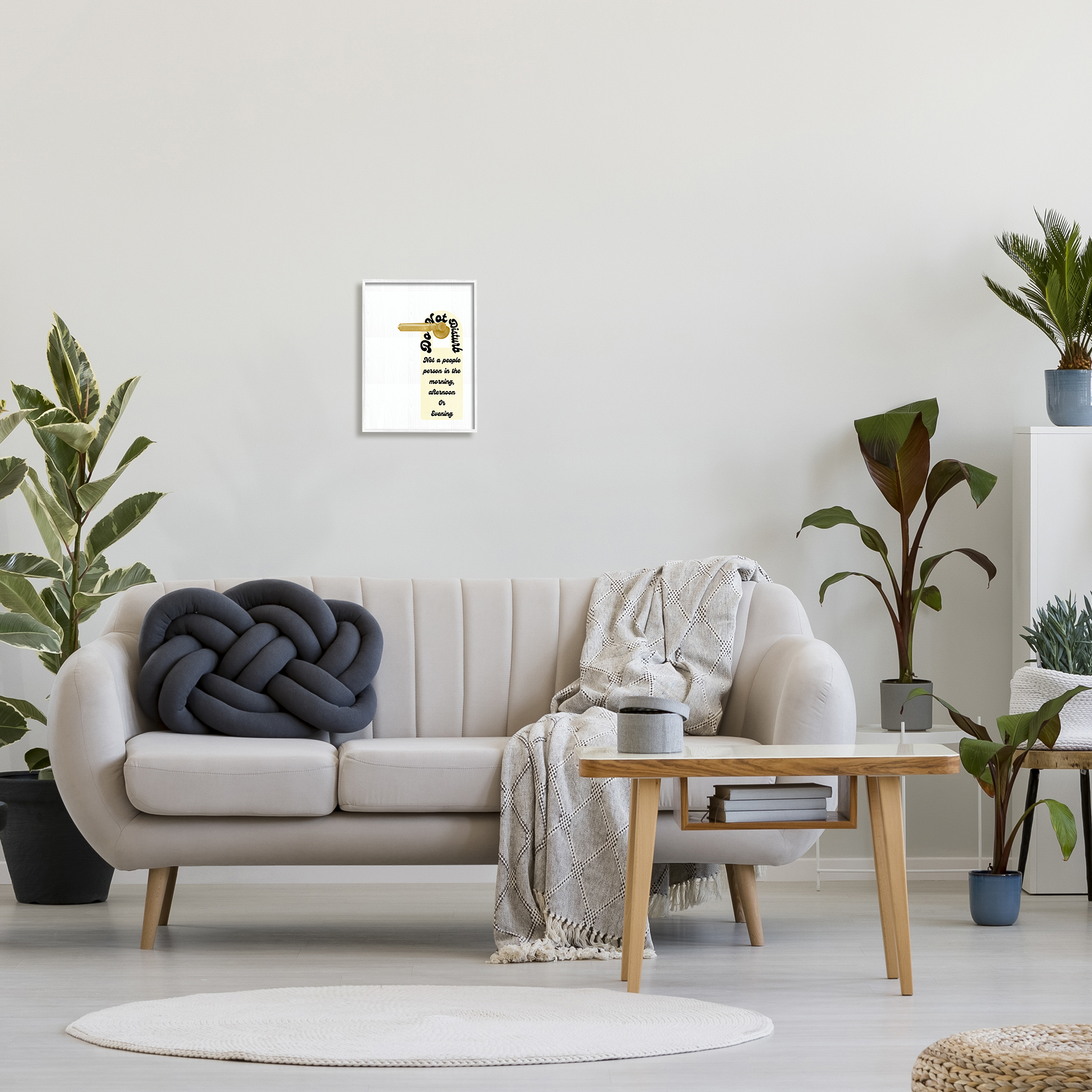 Stupell Do Not Disturb Door Handle Humor Inspirational Painting White Framed Art Print Wall Art