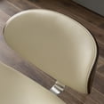 thumbnail image 4 of Corvus  Madonna Mid-century Accent Chair Accent Chairs Beige - 1 Chair 1 Chair Oak Finish, Wood Finish Metal 1-Piece Handmade Faux Leather, 4 of 5