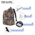thumbnail image 5 of Naloa Canvas Backpack for Men Women Colorful Compasses Print Rucksack Casual Travel Daypack Large and Small Durable College Tote Satchel Bookbag for Teens, 5 of 8