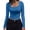 Blue, variant on Dpjklzsn Women's Long Sleeve Crew Neck Top, Solid Casual Everyday Shirt