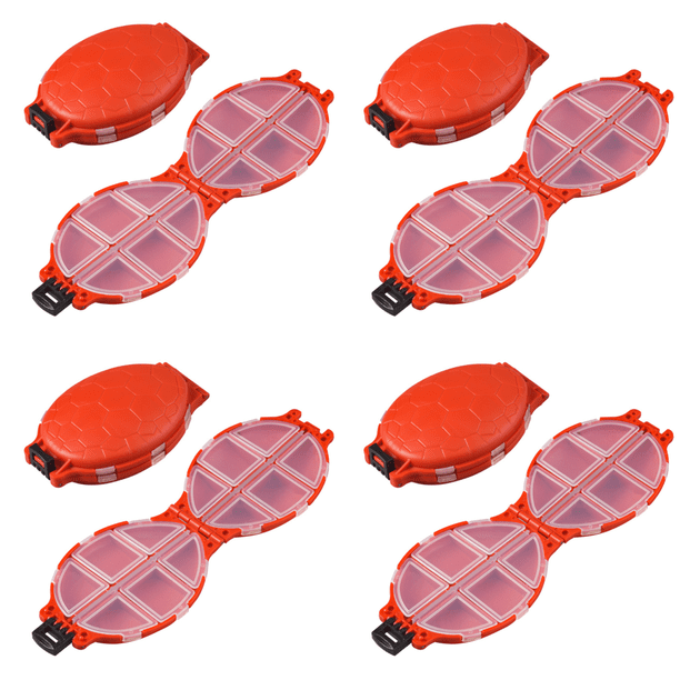 Caja Aparejos 12 Compartimentos Señuelos Pesca Tortugas Soportes para Herramientas Cebo Con Gancho () Rojo