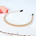 thumbnail image 6 of Unique Bargains 1 Pcs 2 Rows Rhinestone Headband Hairband for Women 0.31 Inch Wide Champagne, 6 of 7
