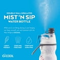 thumbnail image 4 of O2COOL Mist 'N Sip Misting Water Bottle 2-in-1 Mist And Sip Function With No Leak Pull Top Spout Reusable Sports Water Bottle - 20 oz - Baseball, 4 of 4