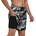 thumbnail image 2 of Kdxio Horse Silhouette Print Men's Swim Trunks with Compression Liner 7 Inch Inseam Quick Dry Swim Shorts, 2 of 7