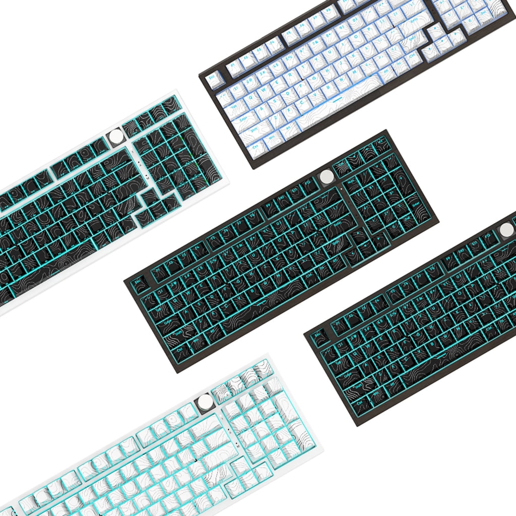 108Keys Original Height Keycaps Line Keycap Set Front Print Backlits Caps for Mechanical Keyboards