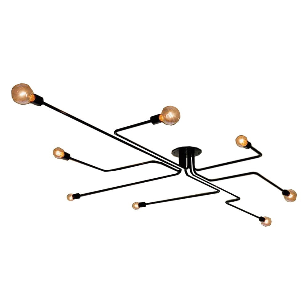 Electodyte 8-Light 45-Inch Circuit Board Flush Mount Edison Bulbs Included