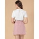 thumbnail image 4 of Allegra K Falda Corta Mini Con CinturÃ³n De Lazo A Cuadros Falda De AlgodÃ³n Con Bolsillo Lateral Cintura Alta Fruncido Para Mujer Rosa XL Unique Bargains Falda, 4 of 6
