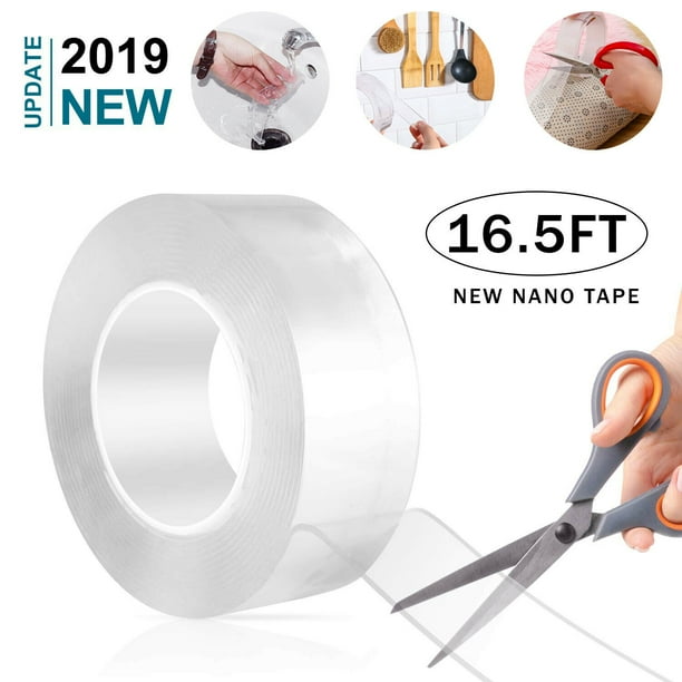 Nano Double Sided Tape 16 5ft Double Sided Adhesive Tape Nano Tape Strong Double Sided Tape Heavy Duty Traceless Double Sided Tape For Walls Picture Hanging Tape Removable Fix Carpet Walmart Com