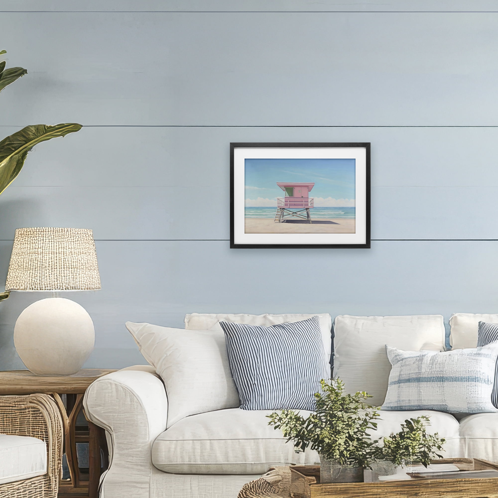 Stupell Industries Miami Beach Lifeguard Station Black Framed Print Under Glass, design by Creative Studio