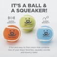 thumbnail image 3 of Best Friends Animal Society Tennis Ball Dog Toys, 3-Pack Set with Squeaker Inside, 3 of 8
