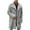 Gray, variant on Men Faux Fur Long Coat Fluffy Fuzzy Jacket Lapel Open Front Cardigan Jackets Winter Warm Parka Overcoat Outwear