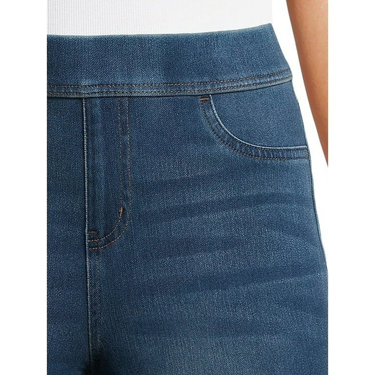 TIME AND TRU Fitted Stretch Dark Denim Jegging Capri Pants Jeans Sz Medium  New