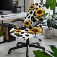 thumbnail image 2 of Xoenoiee Cow Sunflower Print Home Office Chair Covers Stretchable Computer Desk Chair Covers High Back Universal Executive Boss Chair Covers Removable Gaming Chair Cover, Machine Washable, S, 2 of 7