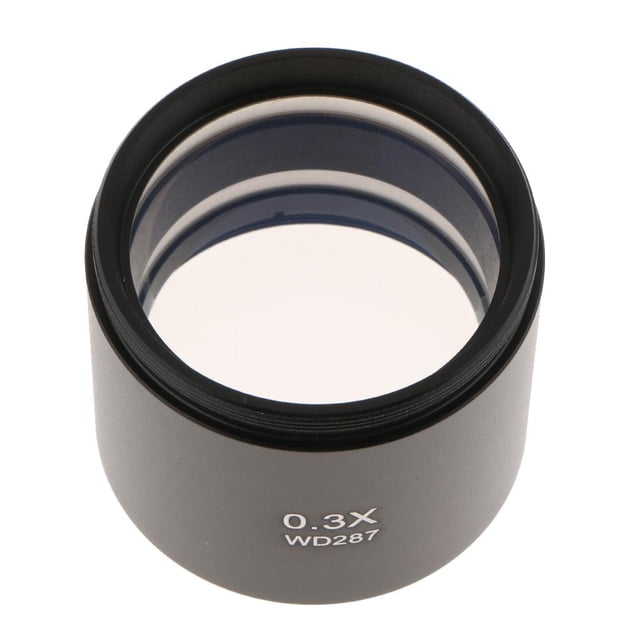 0.3X Lente de objetivo auxiliar de óptico para microscopio estereoscópico - Rosca de montaje de 48 mm 278 mm (Negro, Paquete de 1) Baoblaze Barlow AUX Objective Lens
