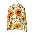 thumbnail image 3 of Goofa Sunflowers And Butterflies Printed Women's UPF 50+ Sun Protection Hoodie Jacket Lightweight Long Sleeve Sun Shirt for Women with Pocket Hiking Outdoor-XX-Large, 3 of 9