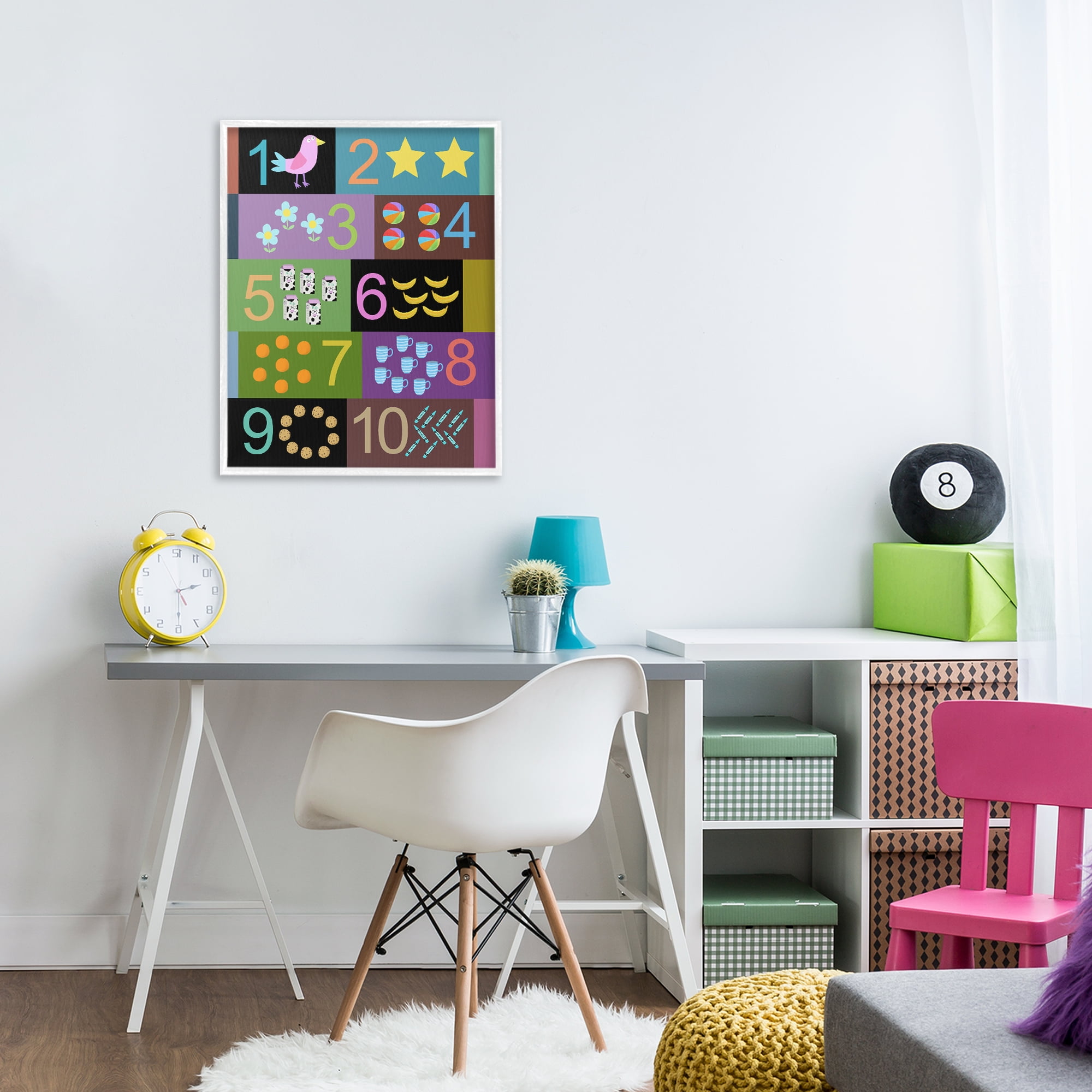 Learning To Count Chart White Framed Giclee Art, design by Carla Daly
