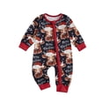 thumbnail image 1 of Gupgi Combinaison de Noël pour Bébé Garçon Automne Hiver Imprimé Bull Justaucorps 0-18 m Col Rond Manches Longues à Fermeture Éclair, 1 of 1