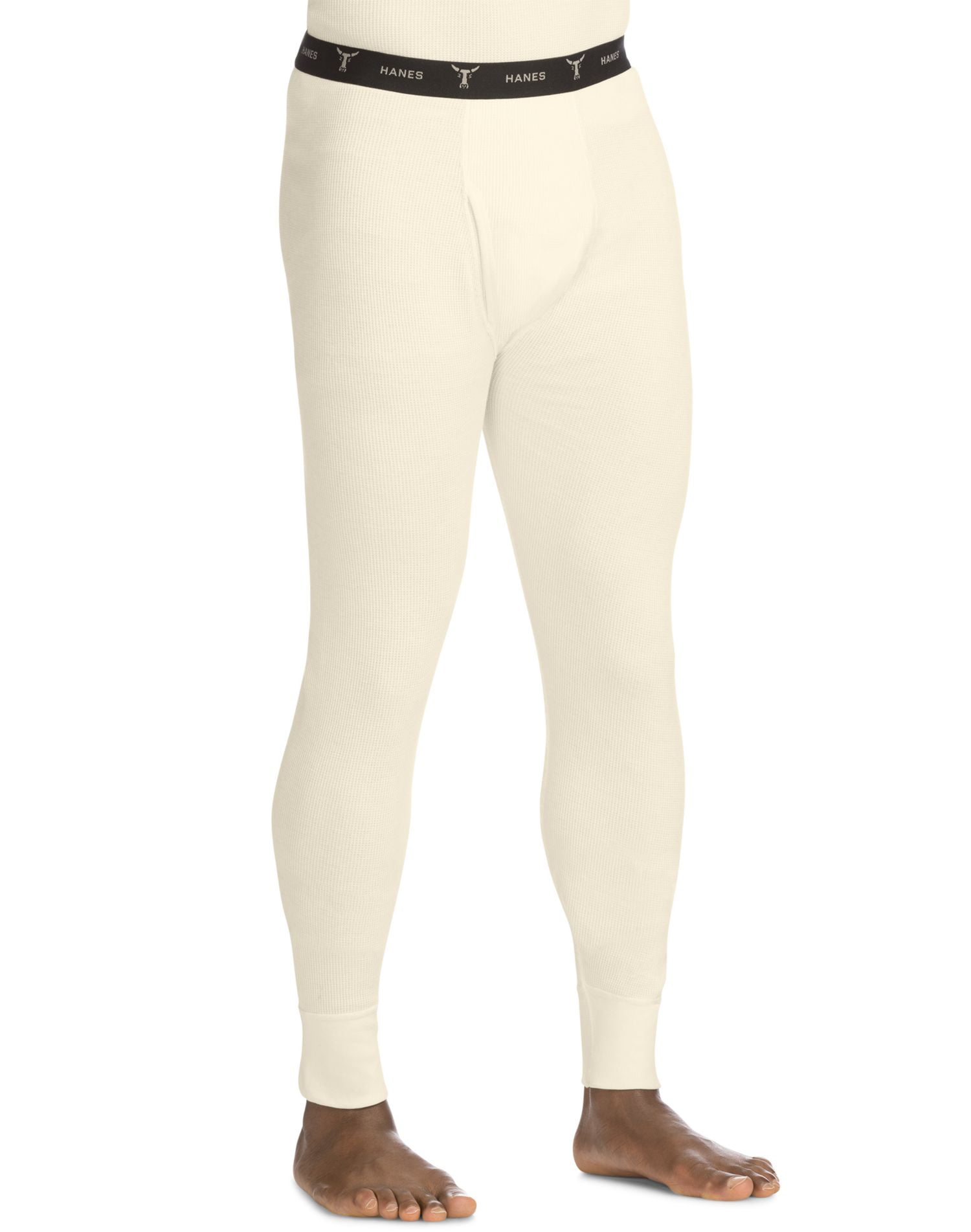 Hanes Hanes Mens Beefy Organic Cotton Thermal Pants, M, Natural