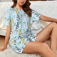 thumbnail image 4 of Fotbe Cartoon Cat Conjunto de Pijama Estampado para Mujer, 2 Piezas, Ropa de Dormir con Camiseta de Manga Corta y Shorts Suaves-X-Large, 4 of 6