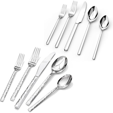 KINGSTONE Silverware Set, 20 Piece Flatware Cutlery Set for 4, 18/10 Stainless Steel Silverware Mirror Polished Dishwasher Safe for Home, Restaurant, Wedding, Party(Silver, 20 pieces for 4)
